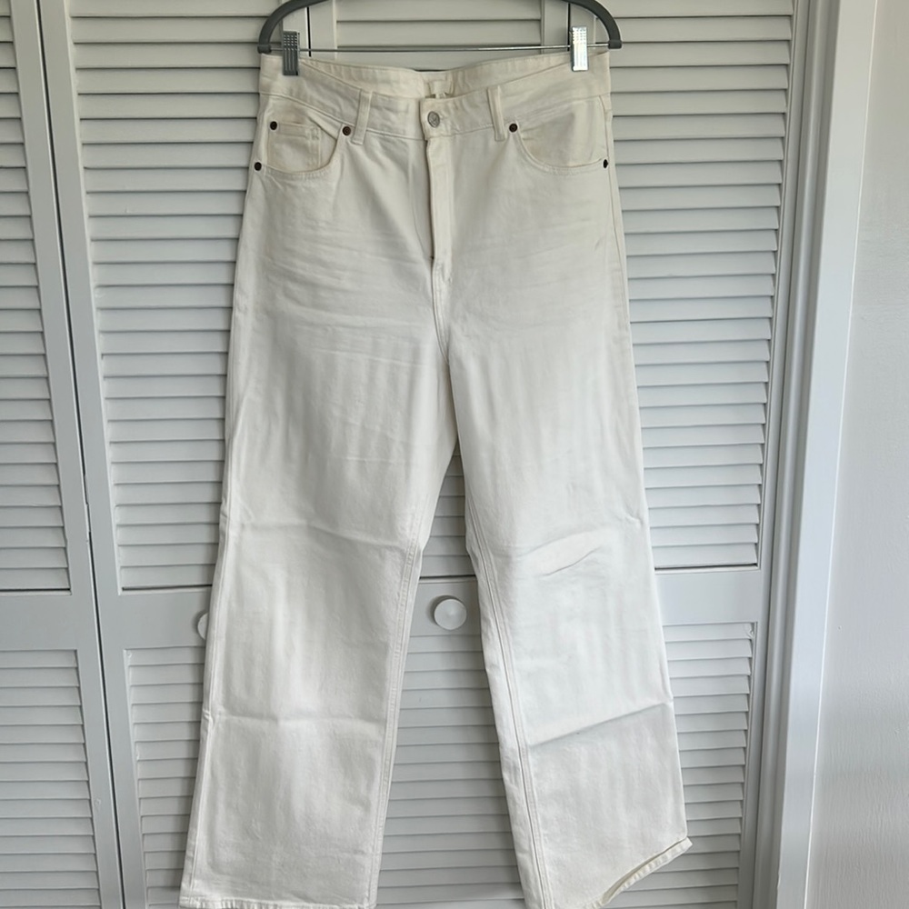 White H&M wide leg jeans
